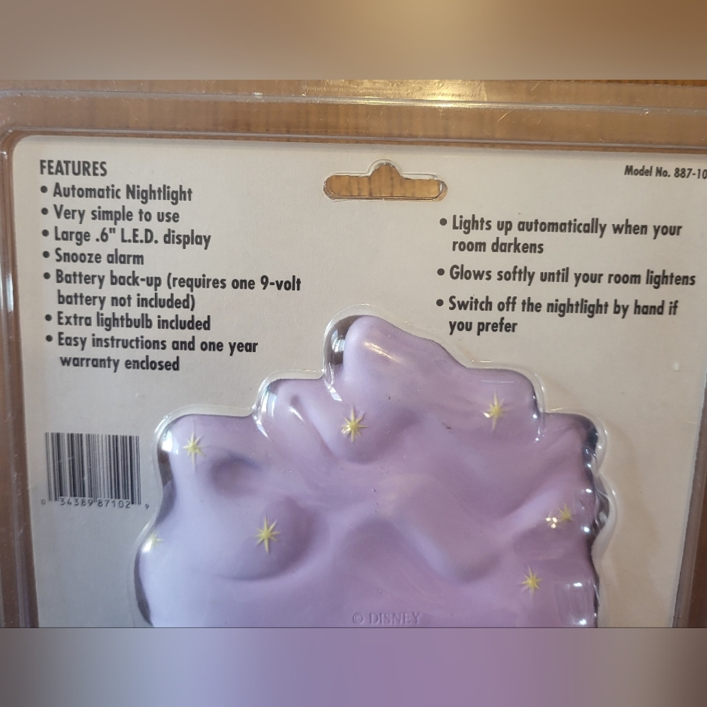 Sunbeam Disney's Aladdin Night Light Alarm Clock - Picture 3 of 3